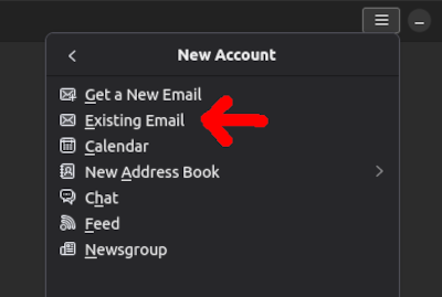 thunderbird drawer existing email